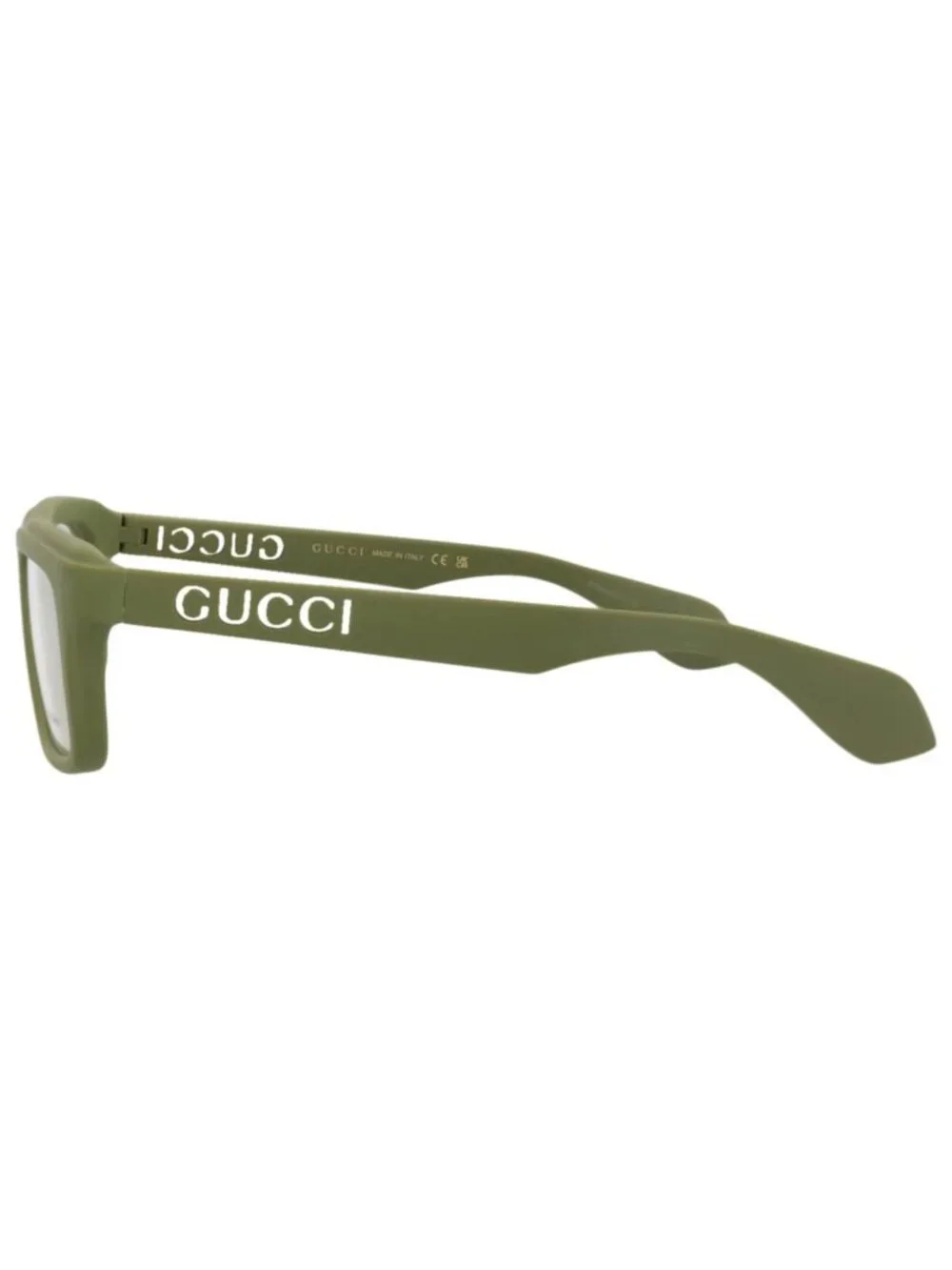 New Gucci Women's Eyeglasses Square Rectangle Injection Frame Mens Green Green